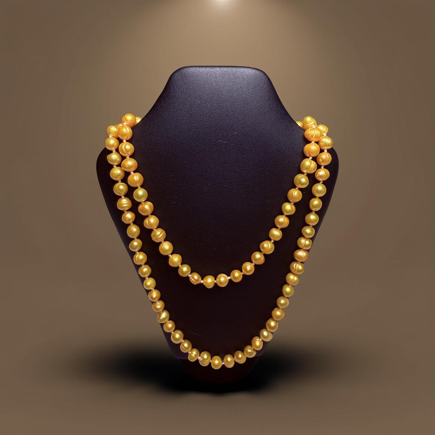 Yellow Freshwater Pearl Hand-Knotted Necklace