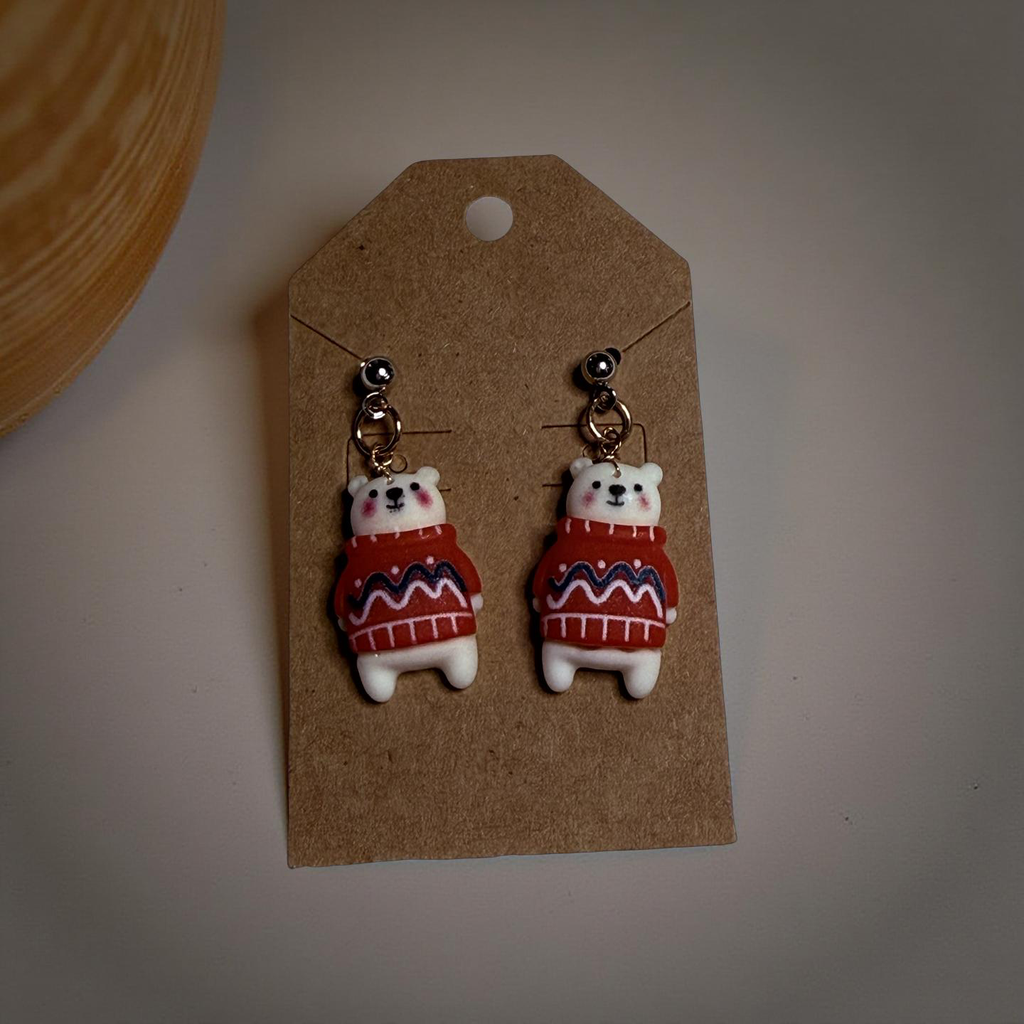 Christmas Clay Charm Earrings