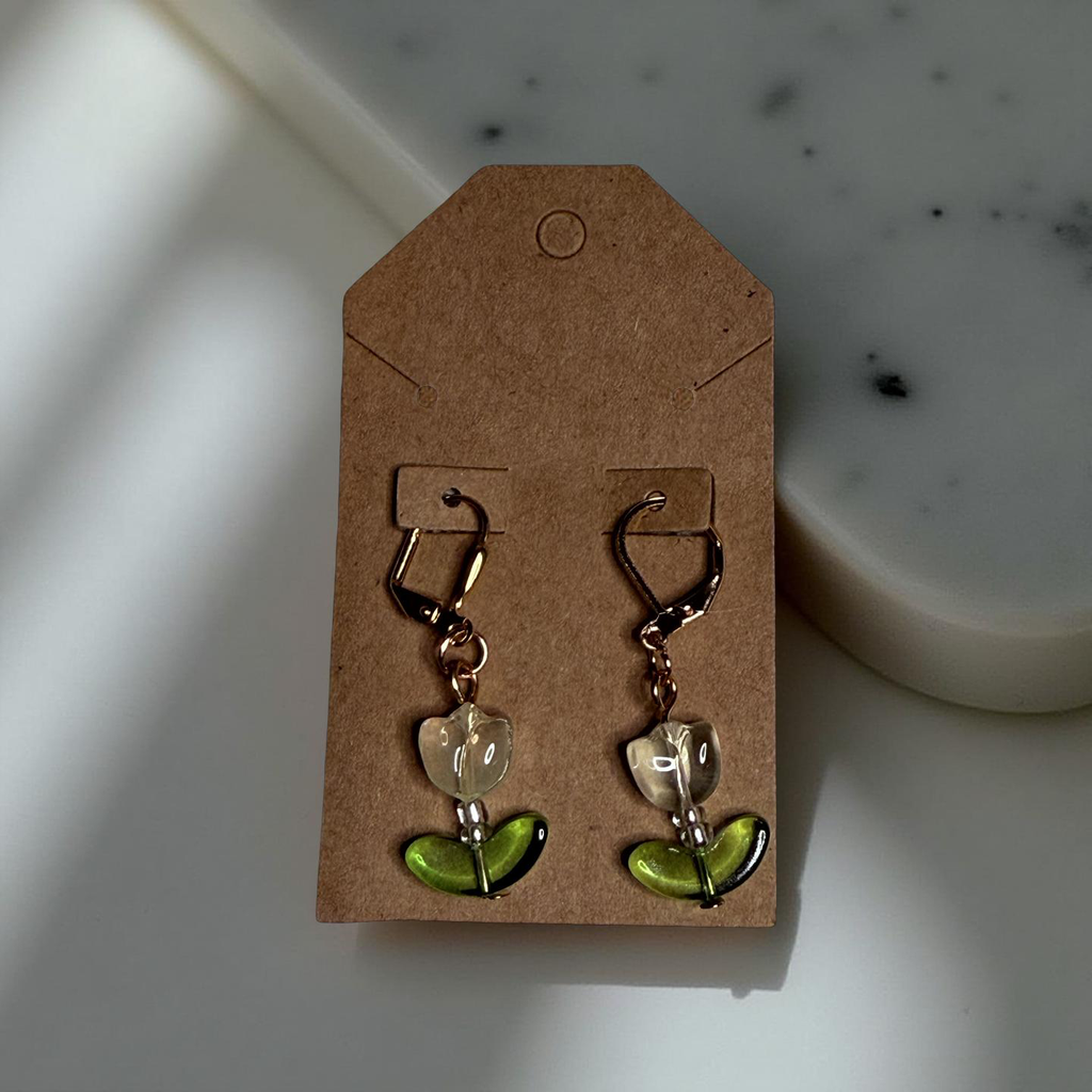 Glass Tulip Earrings