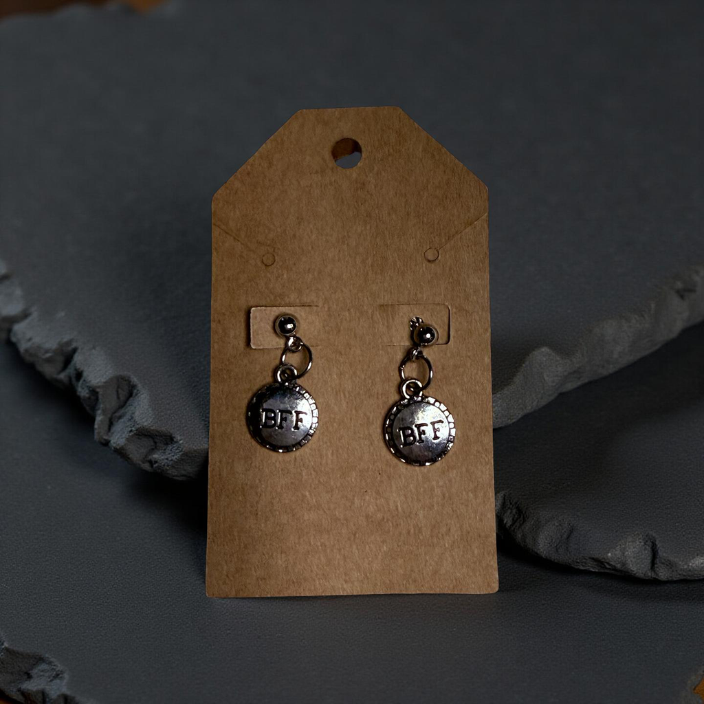 Silver charm earrings