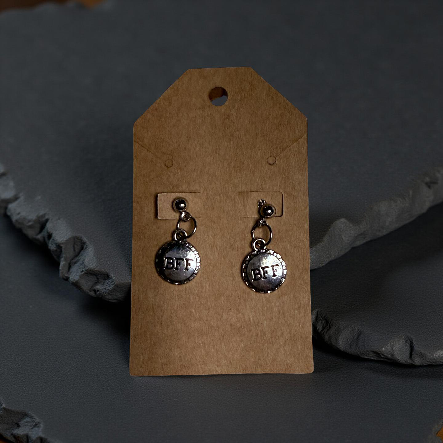 Silver charm earrings