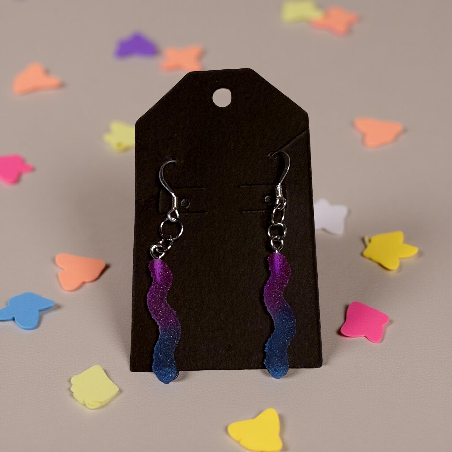 Gummy Worm Charm Earrings