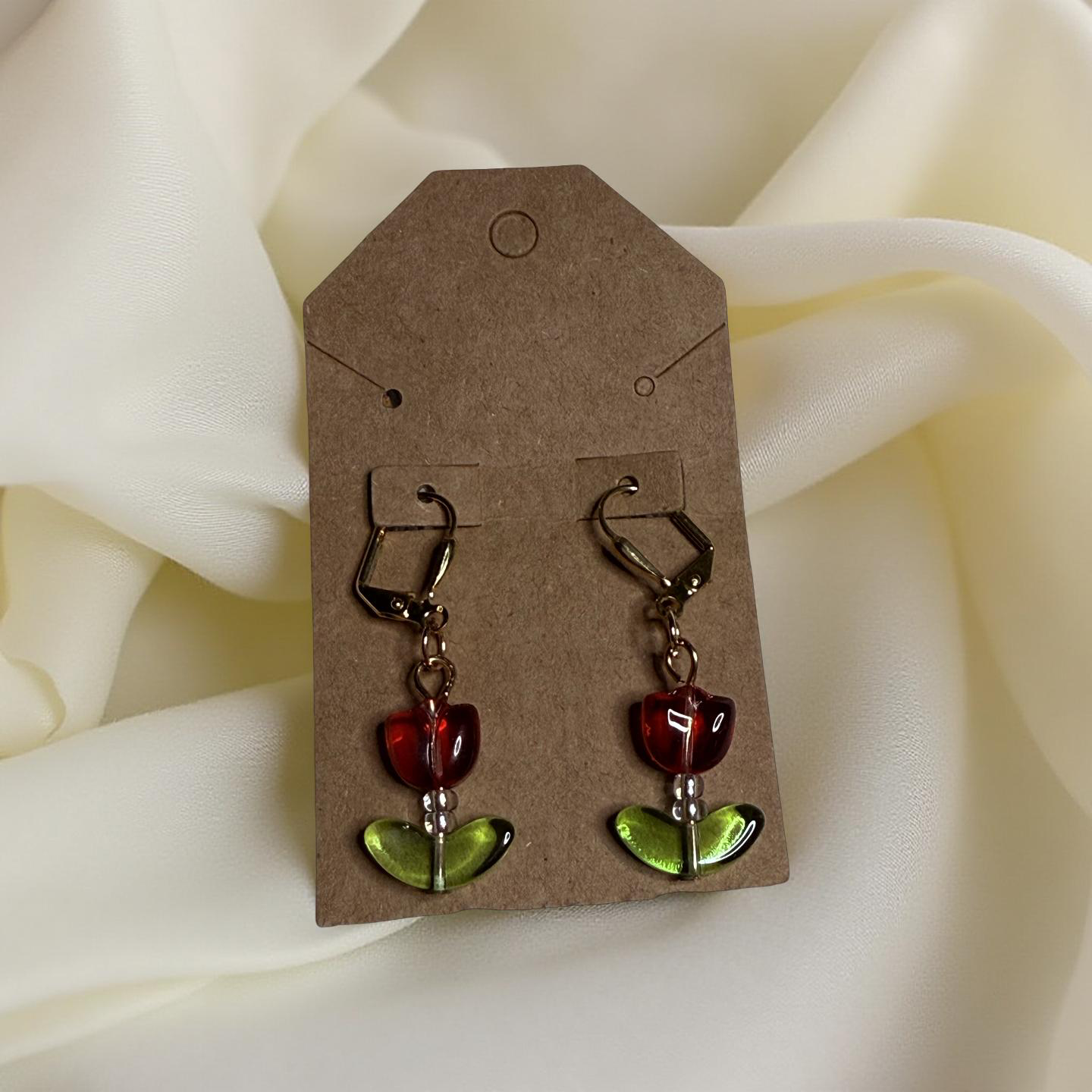Glass Tulip Earrings