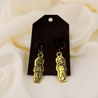 Earrings with Gold Boy and Girl Charms
