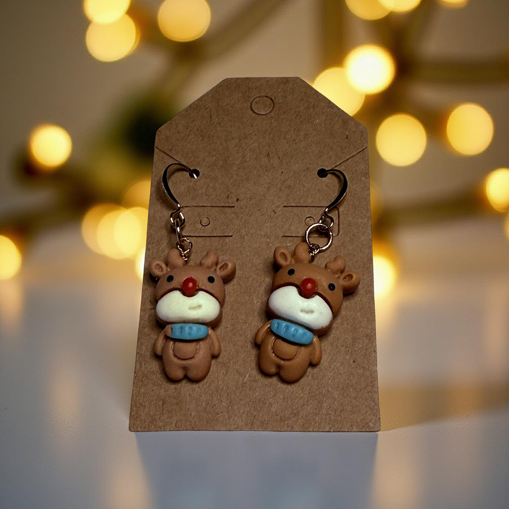 Christmas Clay Charm Earrings