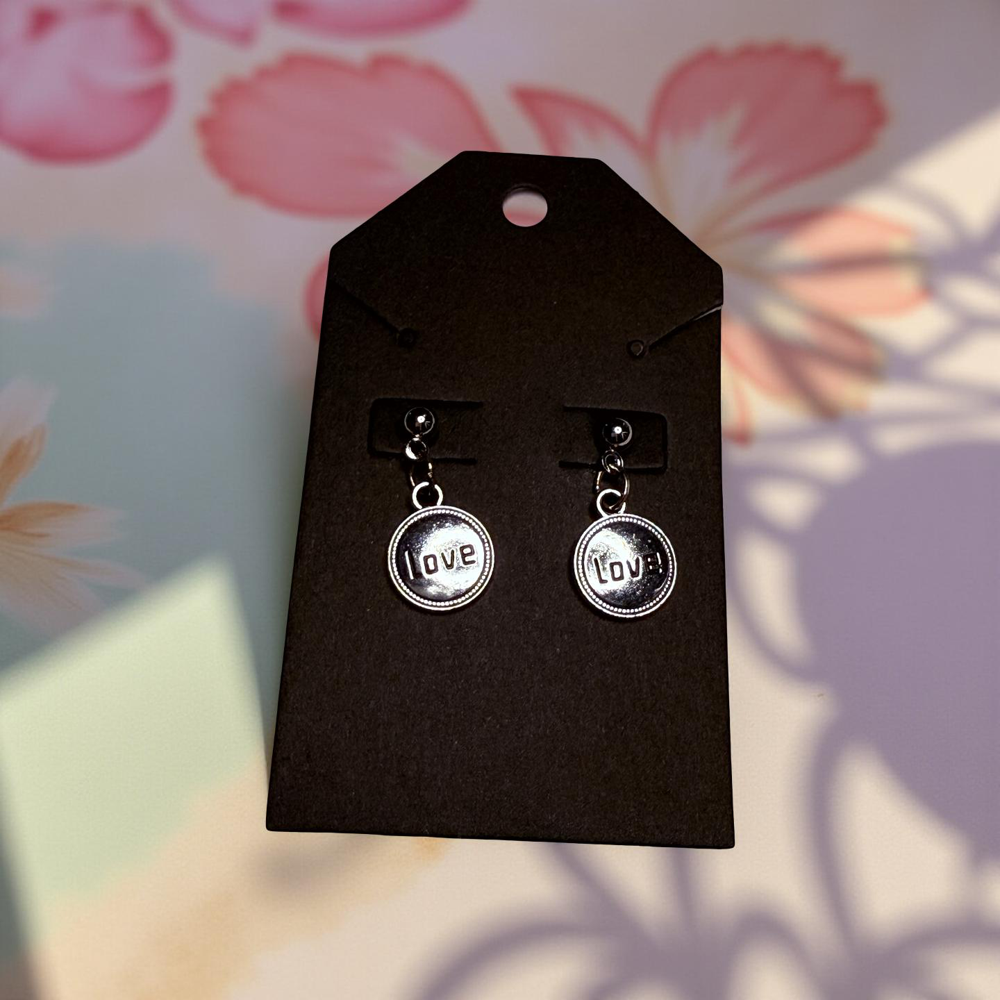 Silver charm earrings