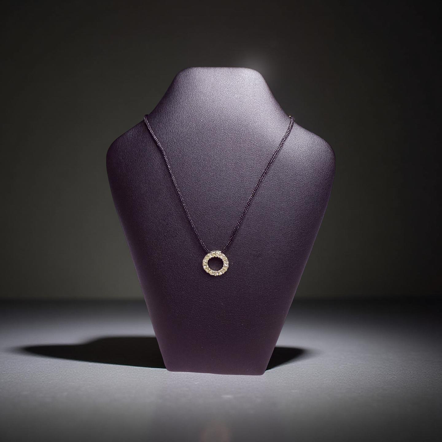 Crystal Circle Pendant Necklace