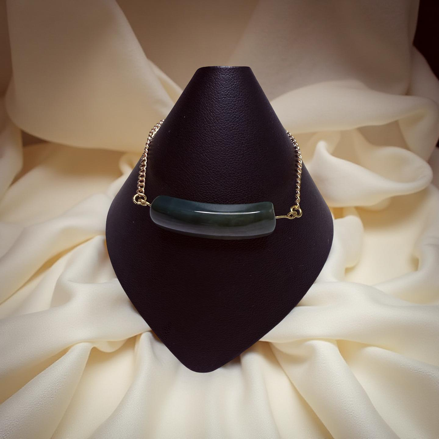 Green Chalcedony Chain Bracelet