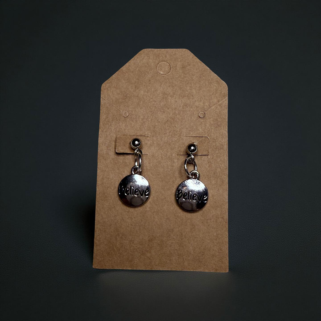 Silver charm earrings