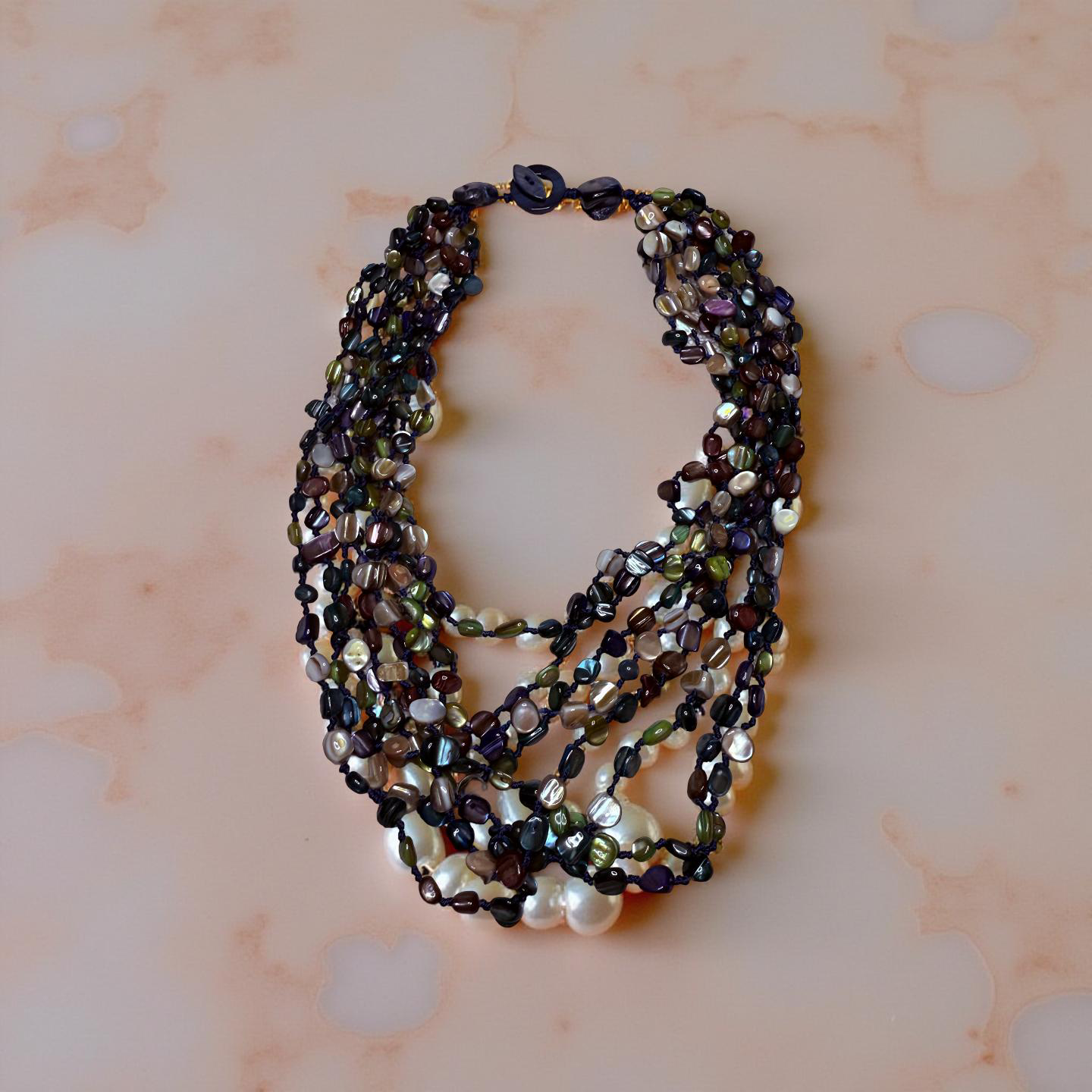 Hand Knotted Chip Bead Necklace
