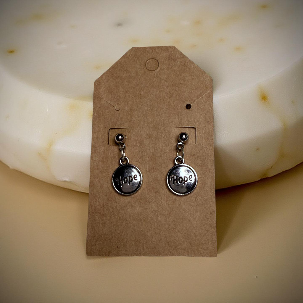 Silver charm earrings