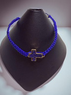 Macrame Cross Charm Bracelet