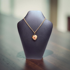 Glass Heart Pendant Gold Chain Necklace