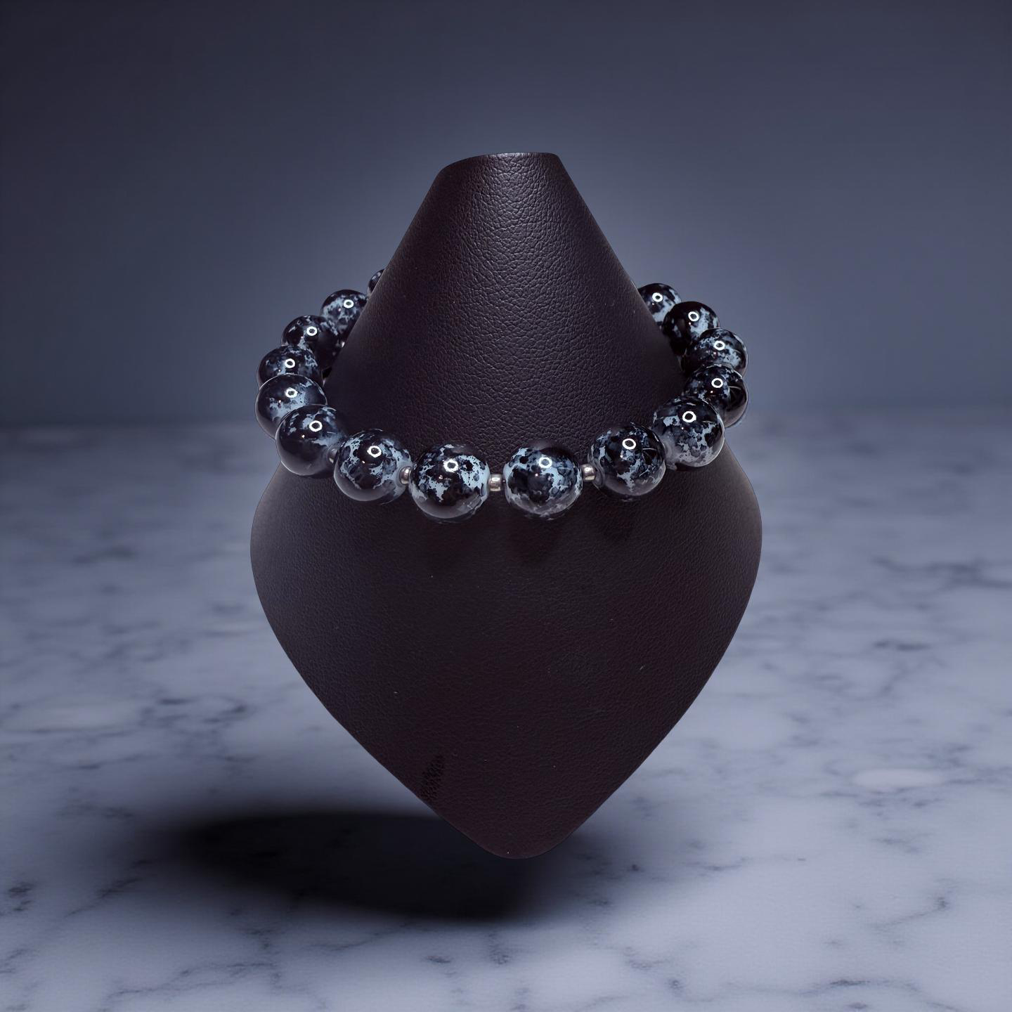 Snowflake Obsidian Bracelet