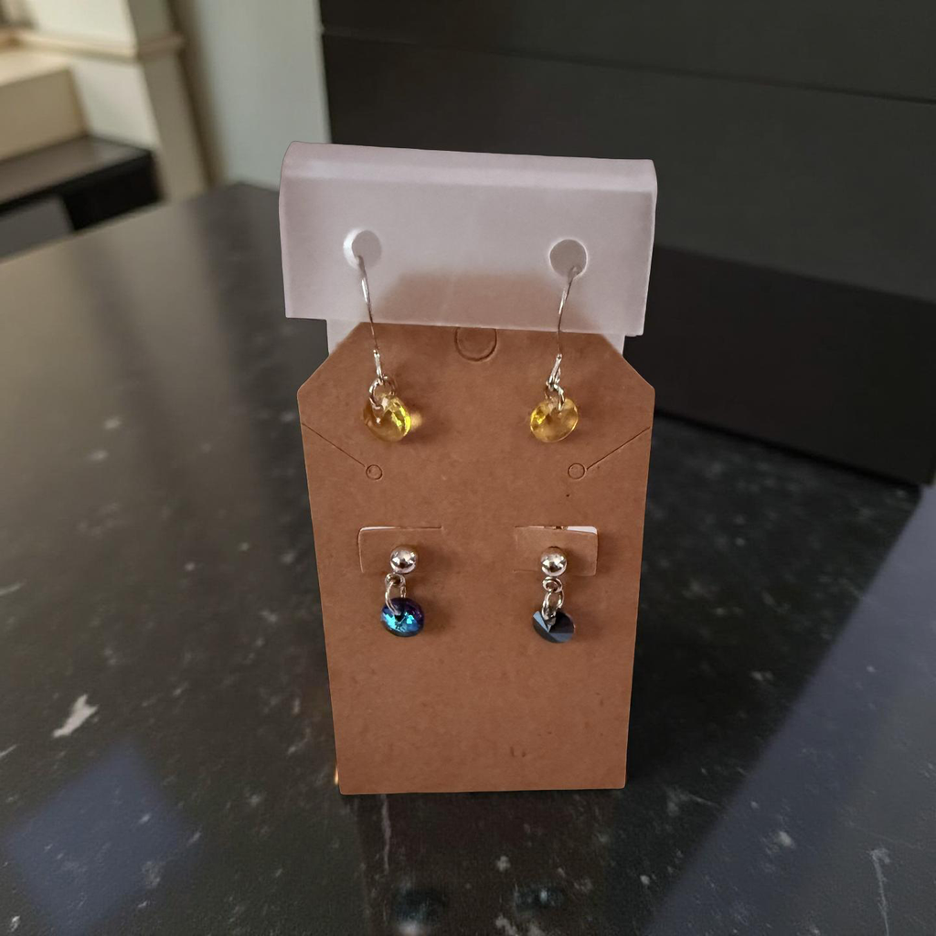 Crystal Earrings-2 pair
