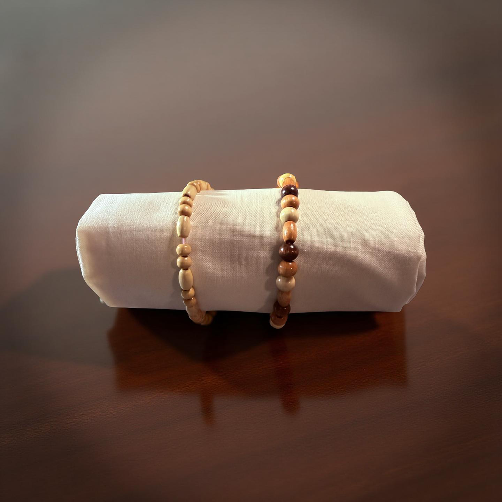 Wooden Beaded Bracelets-2pk