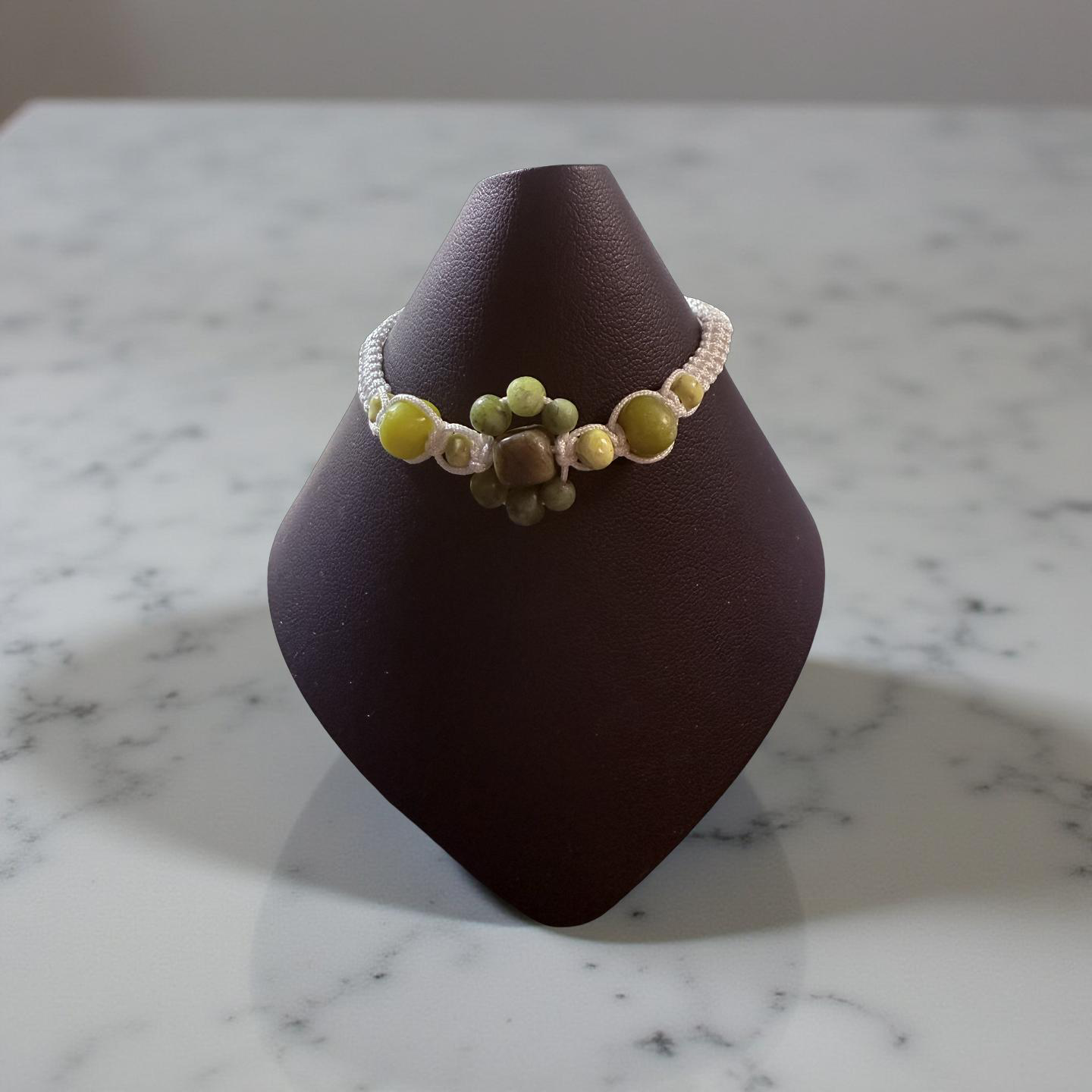 Macrame Beaded Slide Bracelet