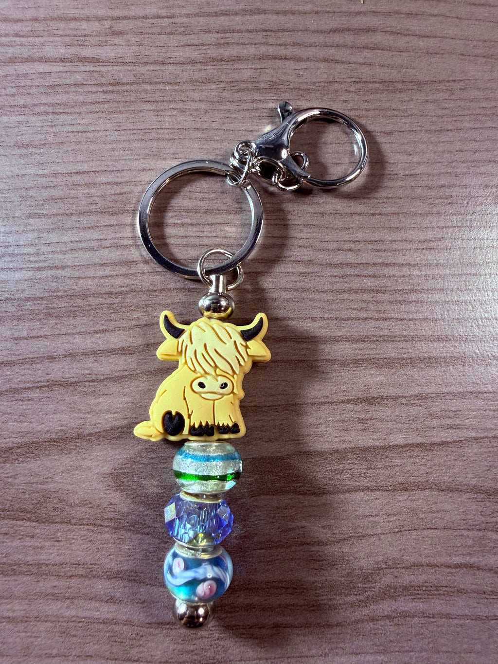 Highland Cow Charm Keychain