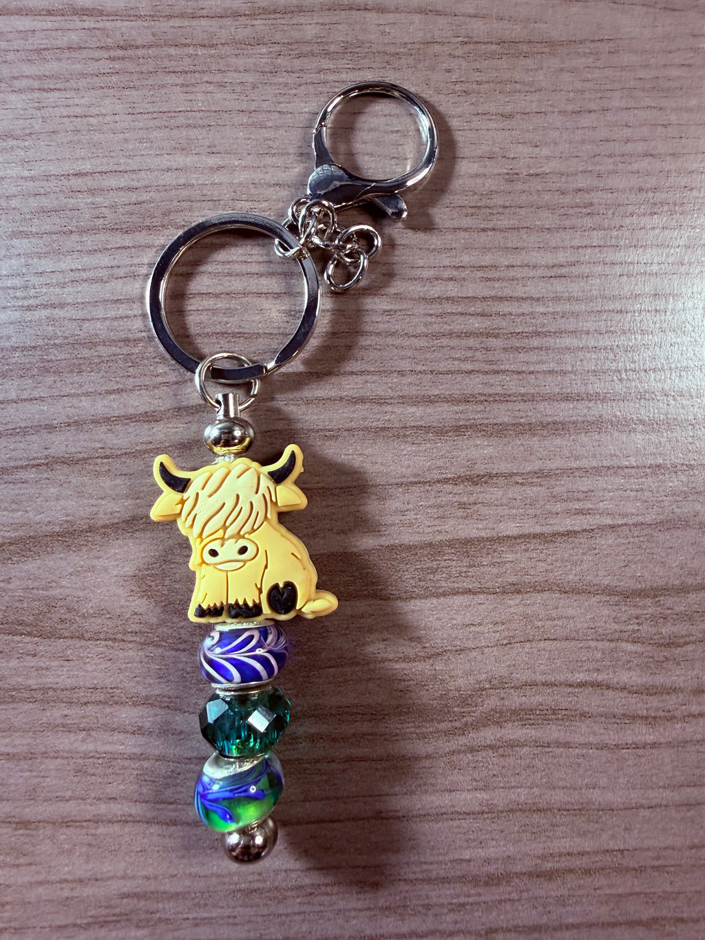 Highland Cow Charm Keychain